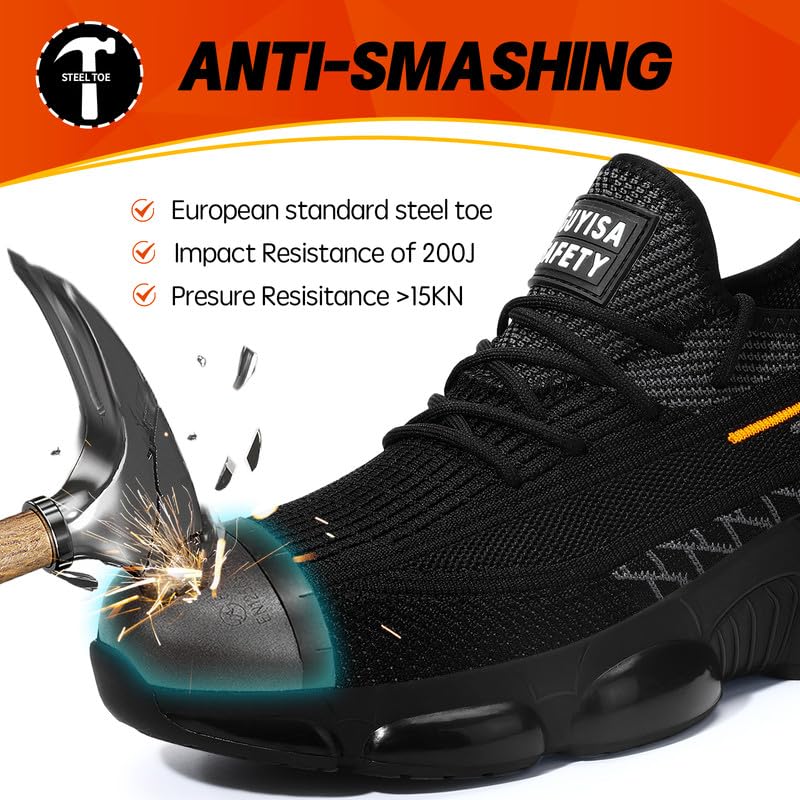 QD Steel Toe Breathable Lightweight Work Sneakers