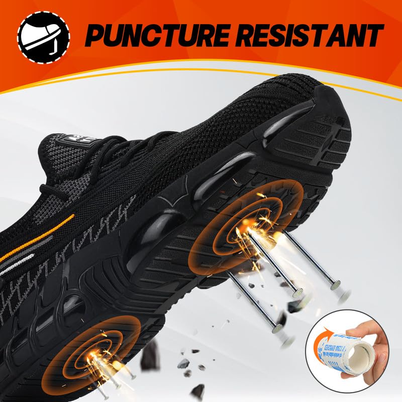 QD Steel Toe Breathable Lightweight Work Sneakers