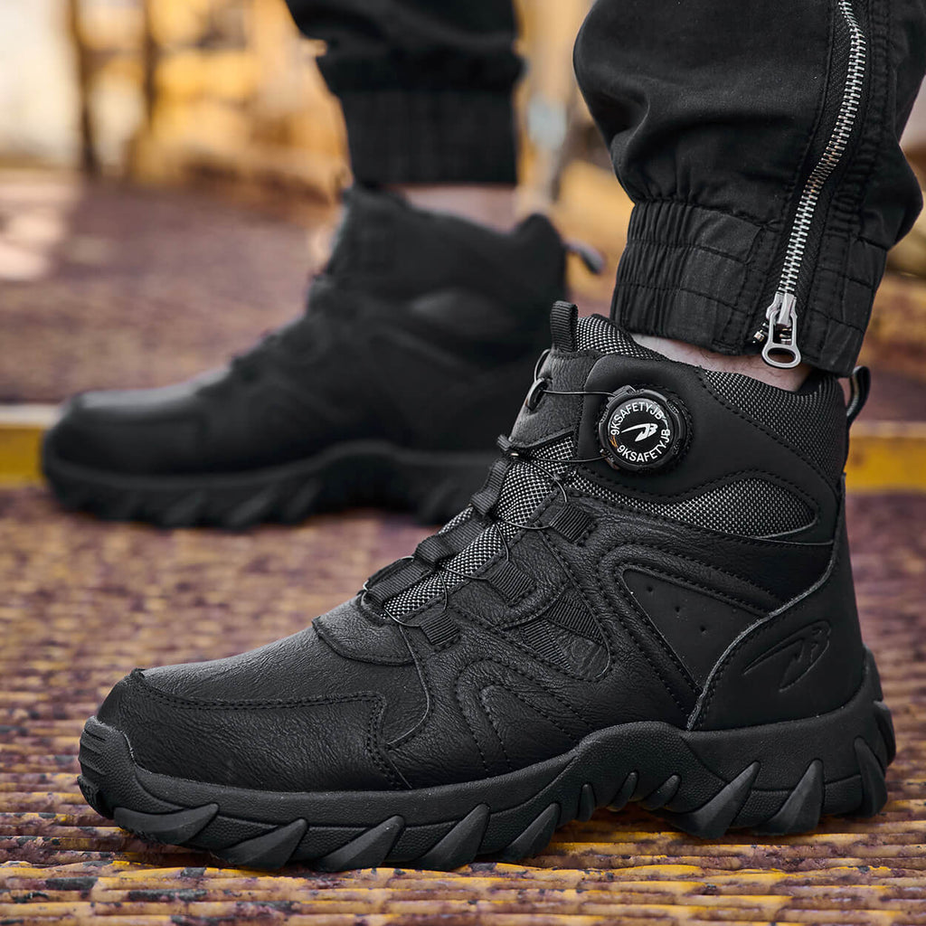 QD 6" Knob-Lacing Non-Slip Steel Toe Boots