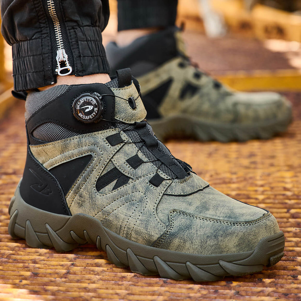 QD 6" Knob-Lacing Non-Slip Steel Toe Boots