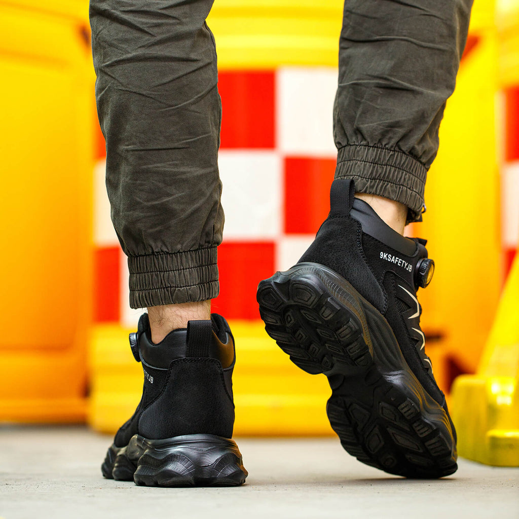 QD Steel Toe Knob-Lacing Lightweight Work Boots