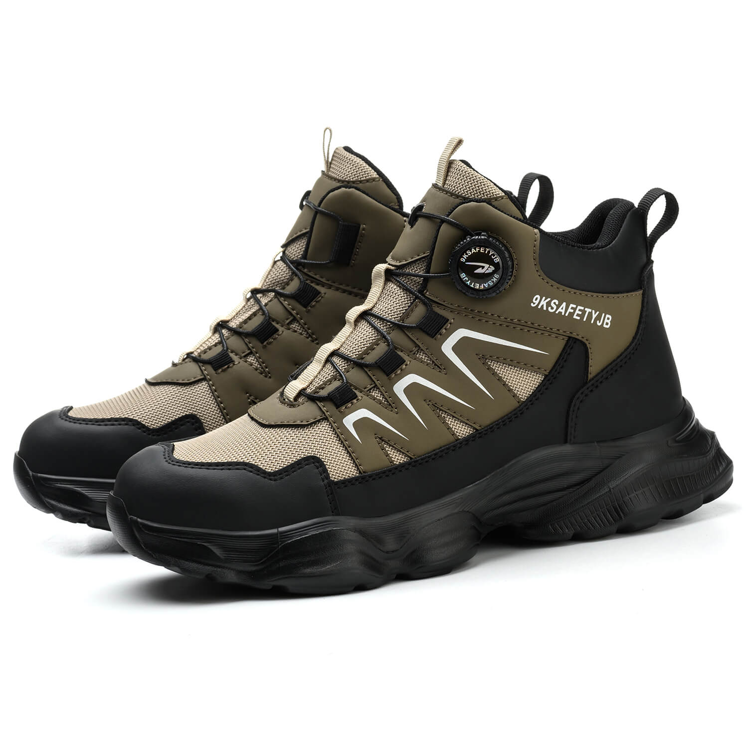 QD Steel Toe Knob-Lacing Lightweight Work Boots