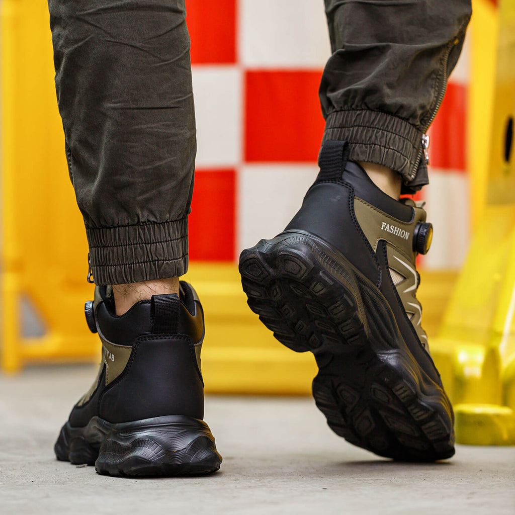 QD Steel Toe Knob-Lacing Lightweight Work Boots