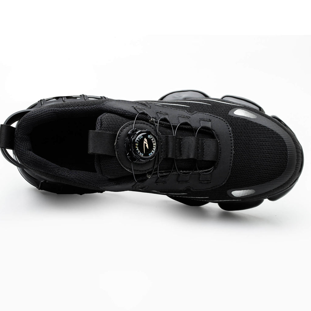 QD Steel Toe Knob Lacing Work Sneakers