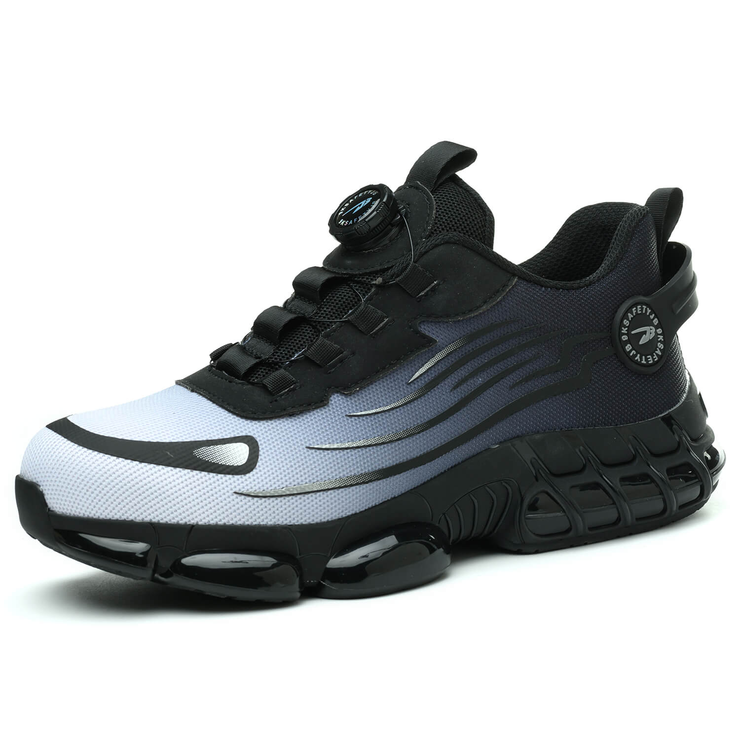 QD Steel Toe Knob Lacing Work Sneakers