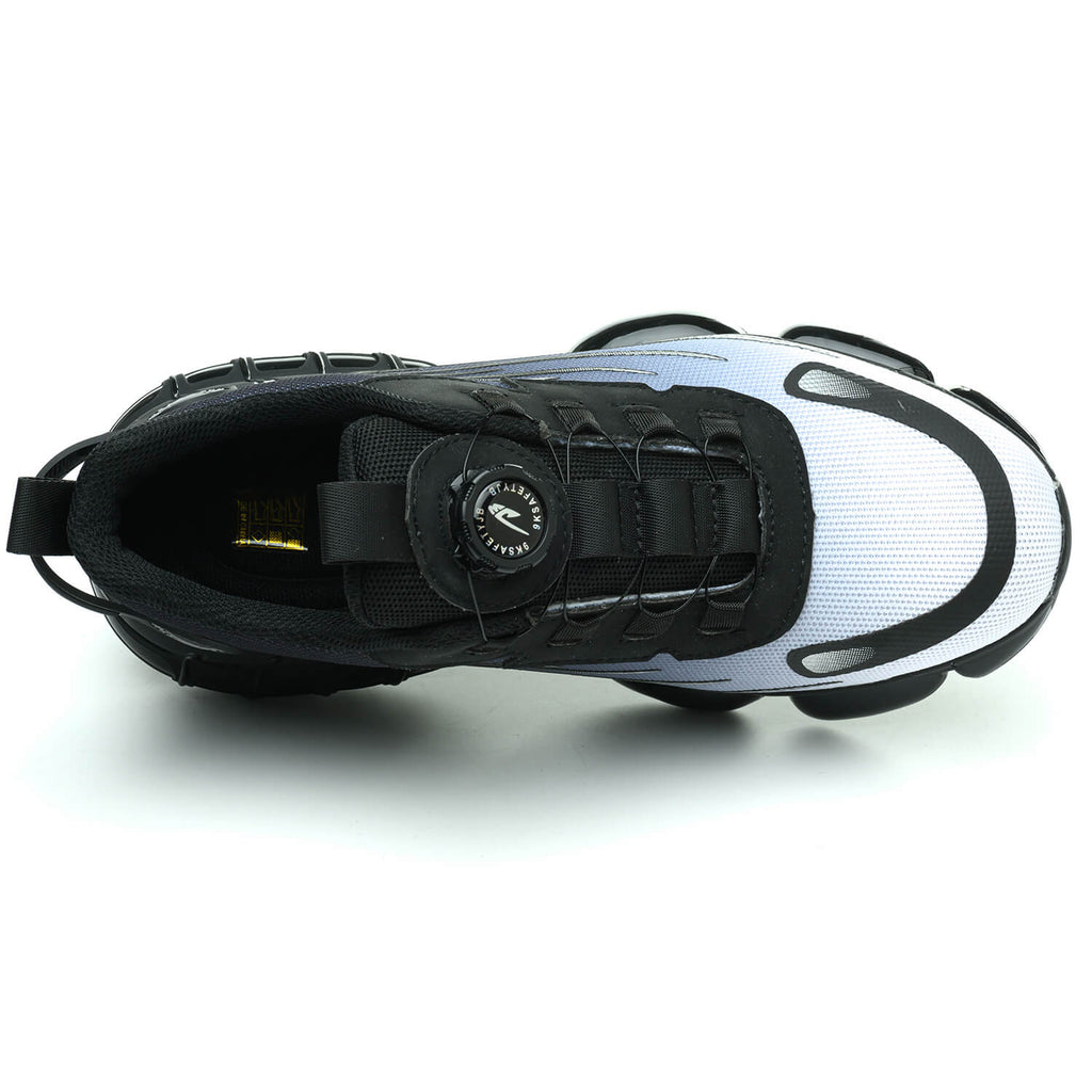 QD Steel Toe Knob Lacing Work Sneakers