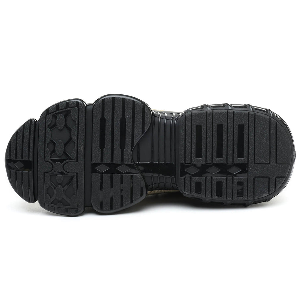 QD Steel Toe Knob Lacing Work Sneakers