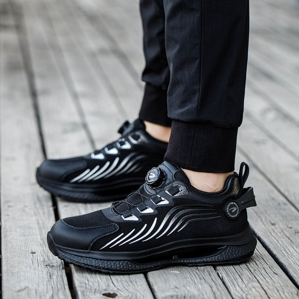 QD Knob Lacing Steel Toe Work Sneakers