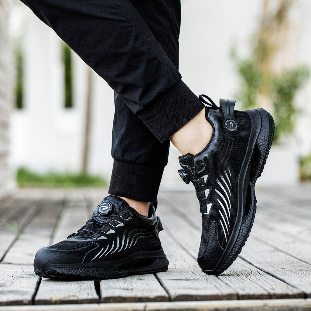 QD Knob Lacing Steel Toe Work Sneakers