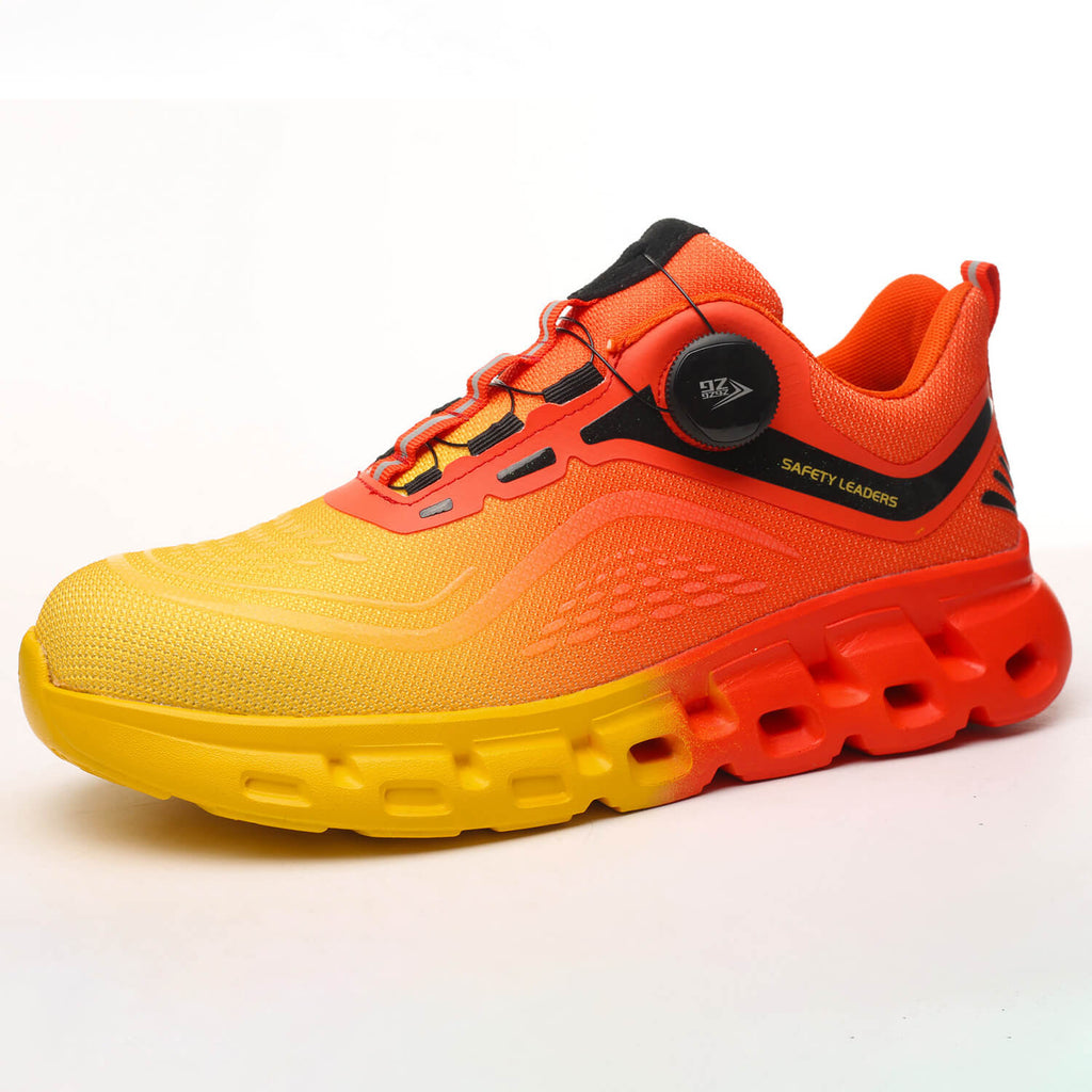 QD Knob Lacing Stylish Steel Toe Work Sneakers
