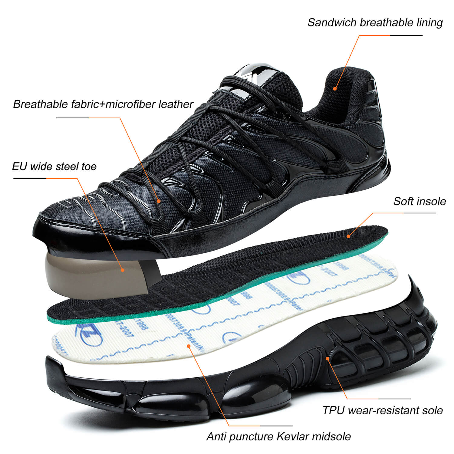 QD Lightweight Steel Toe Safety Shoes