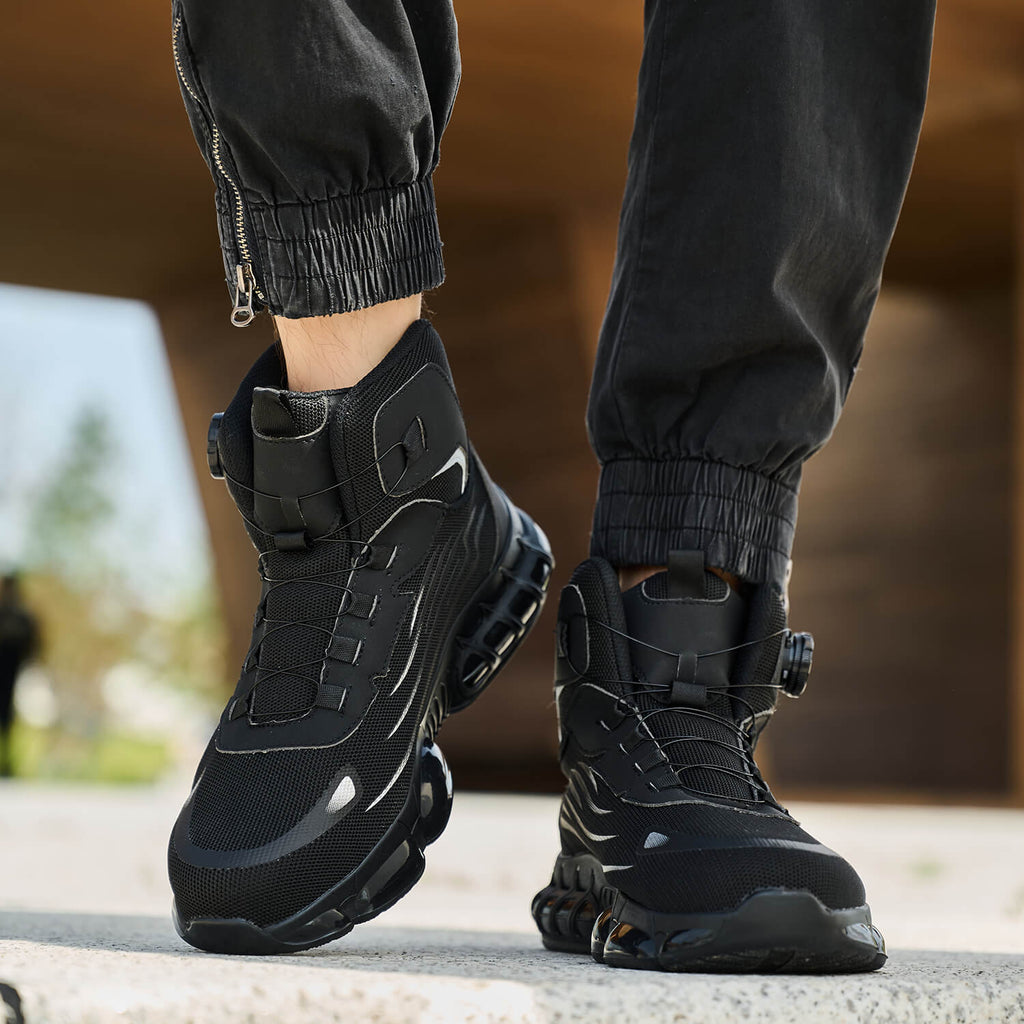 QD Steel Toe Knob-Lacing Work Safety Boots