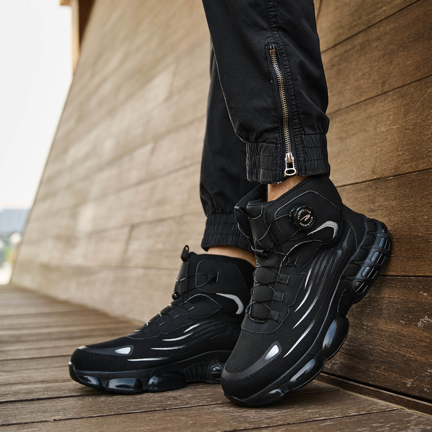 QD Steel Toe Knob-Lacing Work Safety Boots