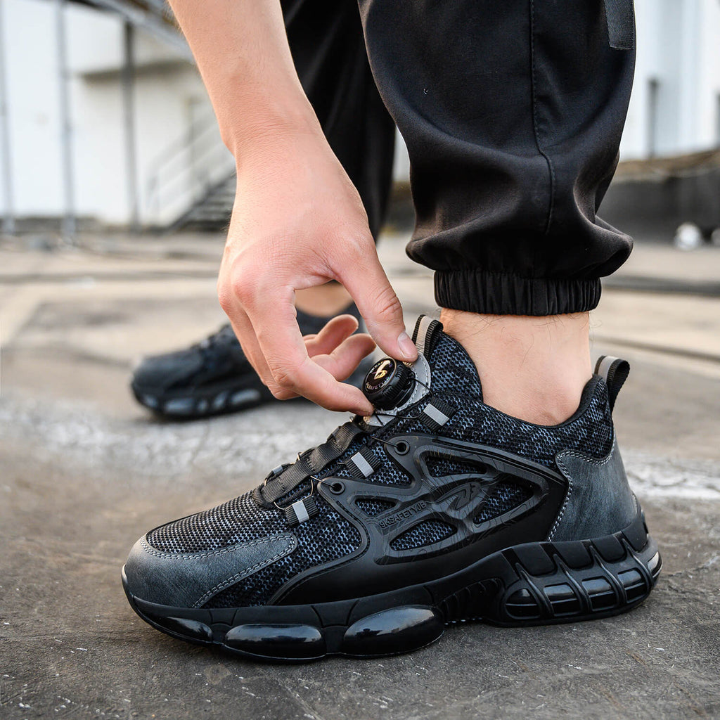 QD Steel Toe Knob Lacing Safety Shoes