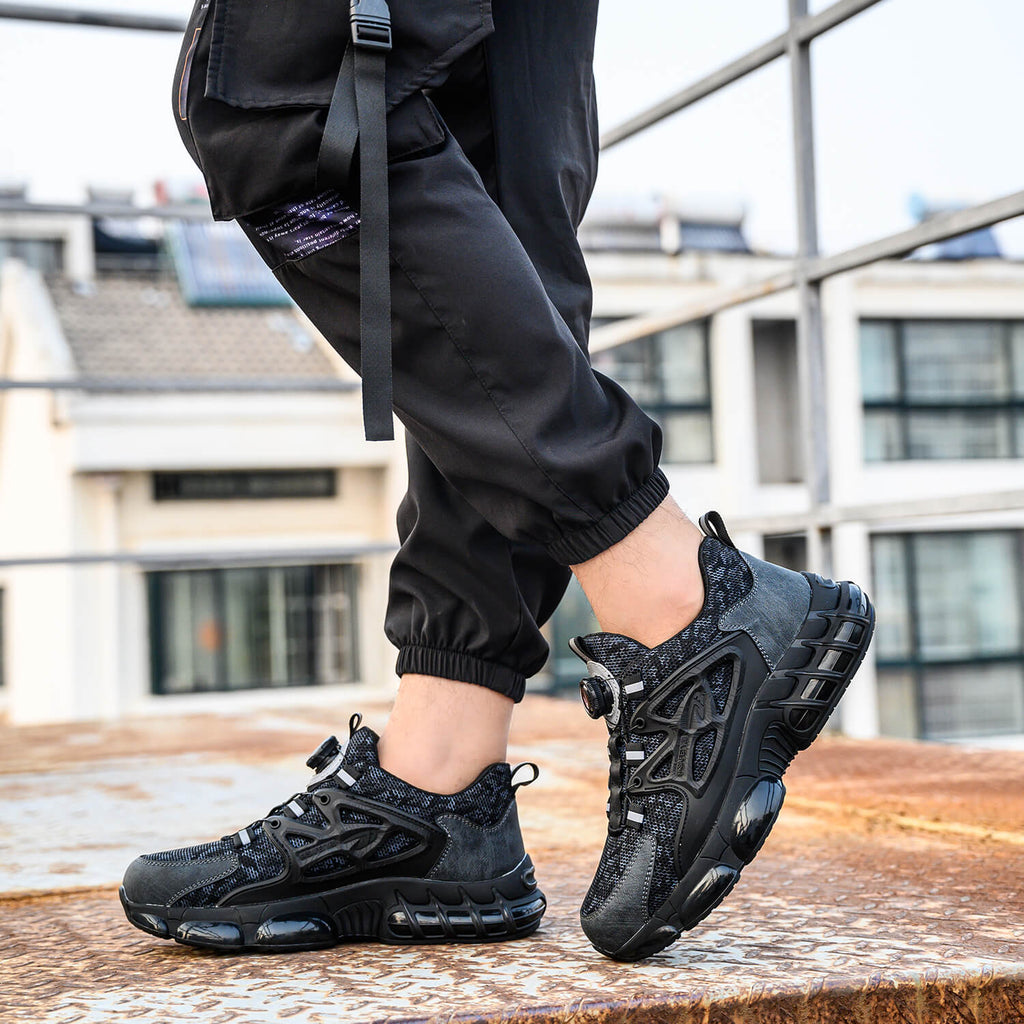 QD Steel Toe Knob Lacing Safety Shoes