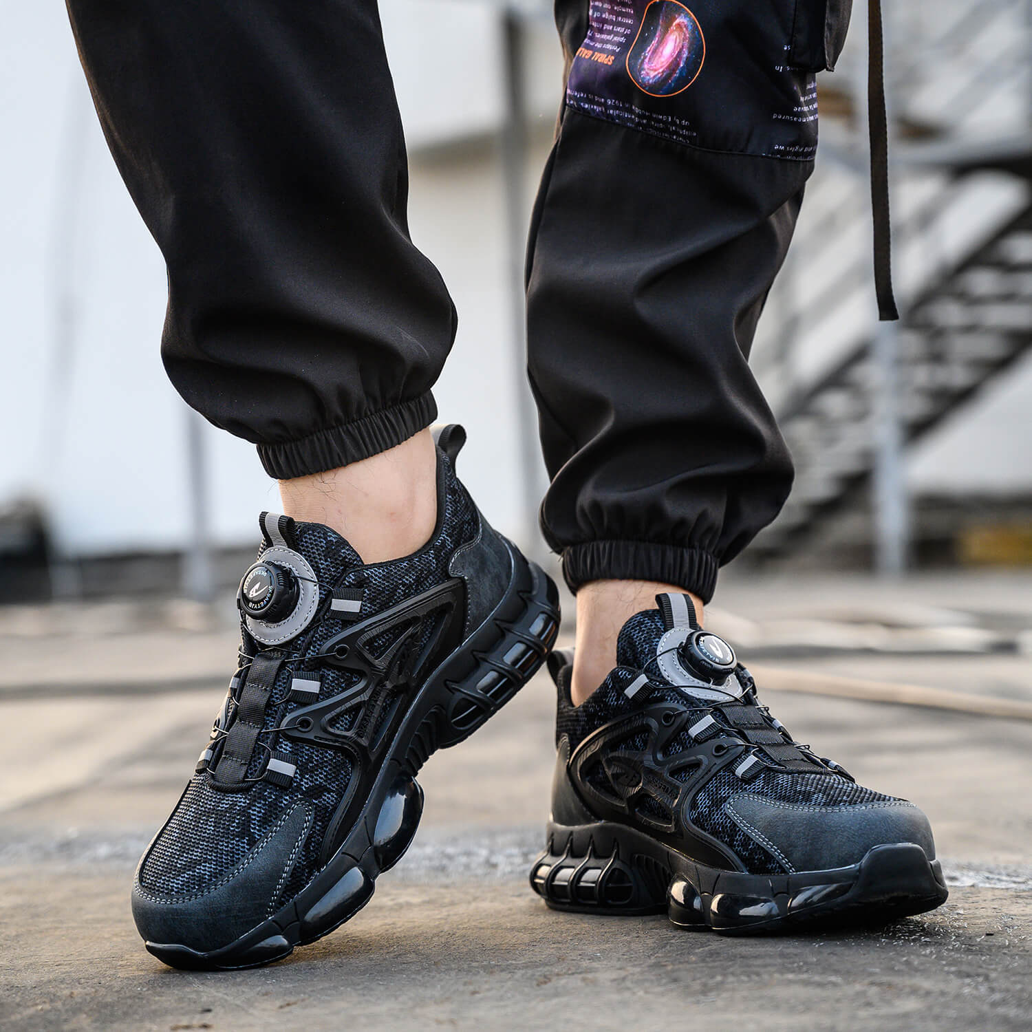 QD Steel Toe Knob Lacing Safety Shoes