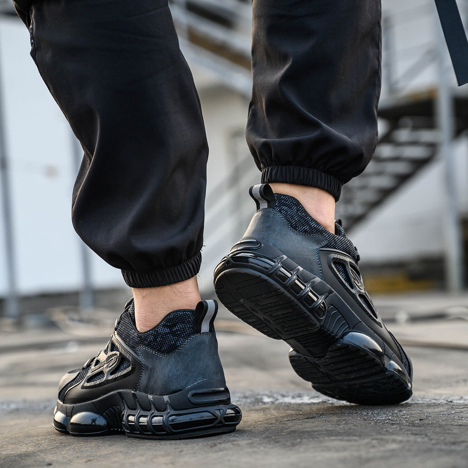 QD Steel Toe Knob Lacing Safety Shoes