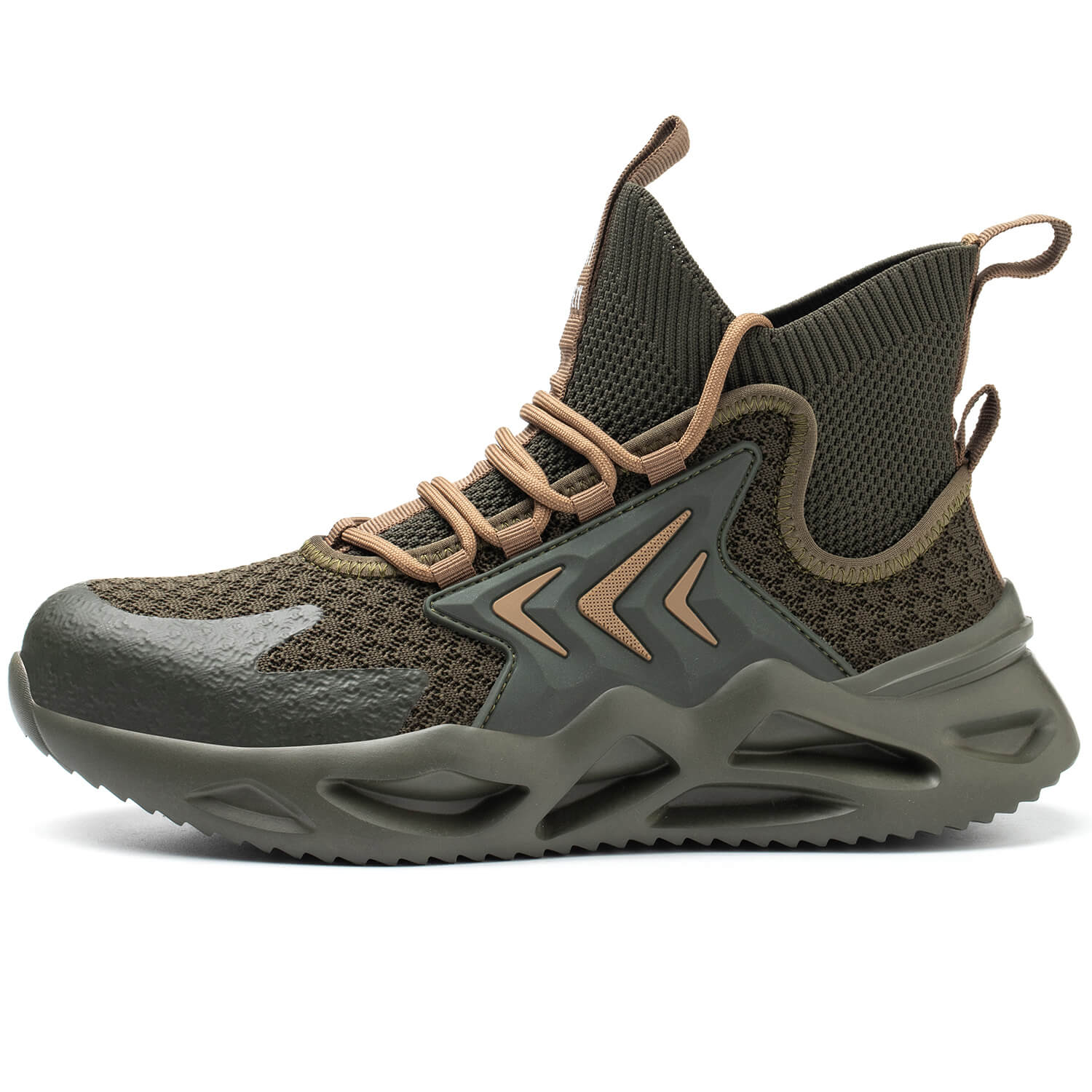 QD Men's Steel Toe High Top Work Shoes